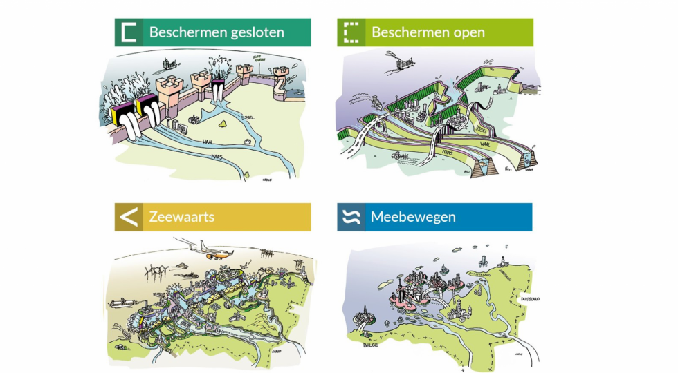 Haasnoot, M, F. Diermanse, J. Kwadijk, R. de Winter, G. Winter, 2019, Strategieën voor adaptatie aan hoge en versnelde zeespiegelstijging. Een verkenning. Deltares rapport 11203724-004. Beeld: ©Beeldleveranciers-Carof in opdracht van Deltares