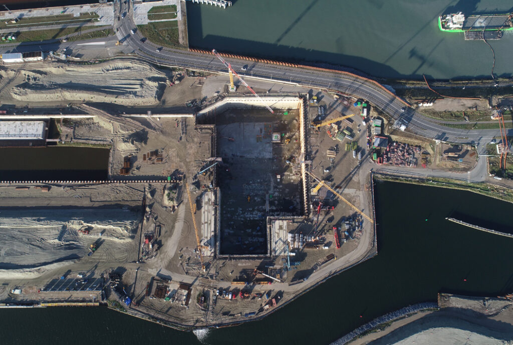 Nieuwe Sluis Terneuzen vanuit de lucht