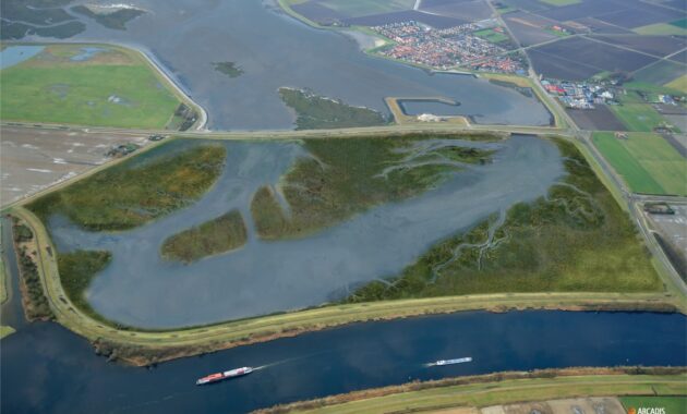 Vogelvlucht Rammegors gemiddeld hoog water