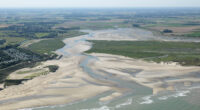 Natuurgebied het Zwin met de Zwingeul op de grens van Nederland en Belgie