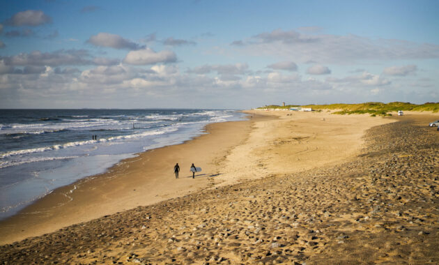 Zuidwestelijke Delta - surfers op het strand bij Domburg